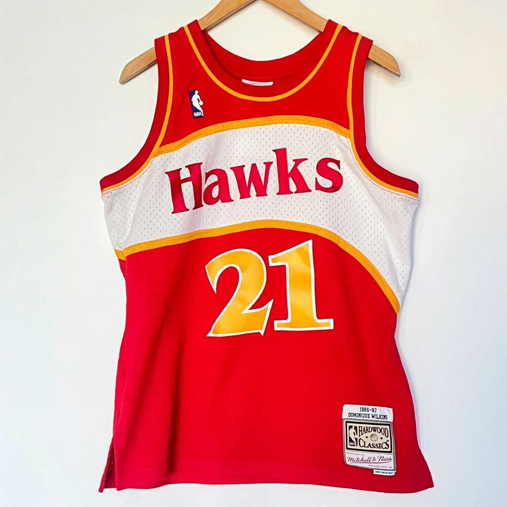 Mitchell & Ness Atlanta Hawks Dominique Wilkins 1986 #21 NBA Jersey Red Mens M